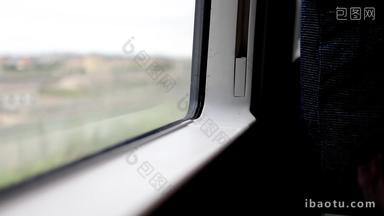 高铁车厢回家路上窗边空镜实拍4k